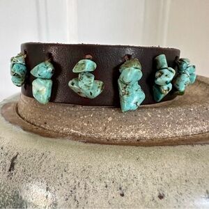 Leather & Turquoise Bracelet